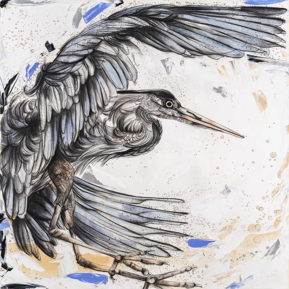 Flying Blue Heron
