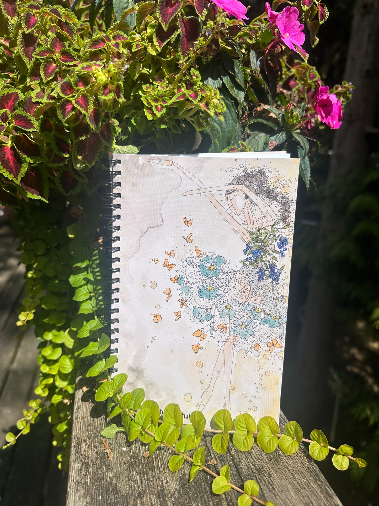 butterfly and forget me knots