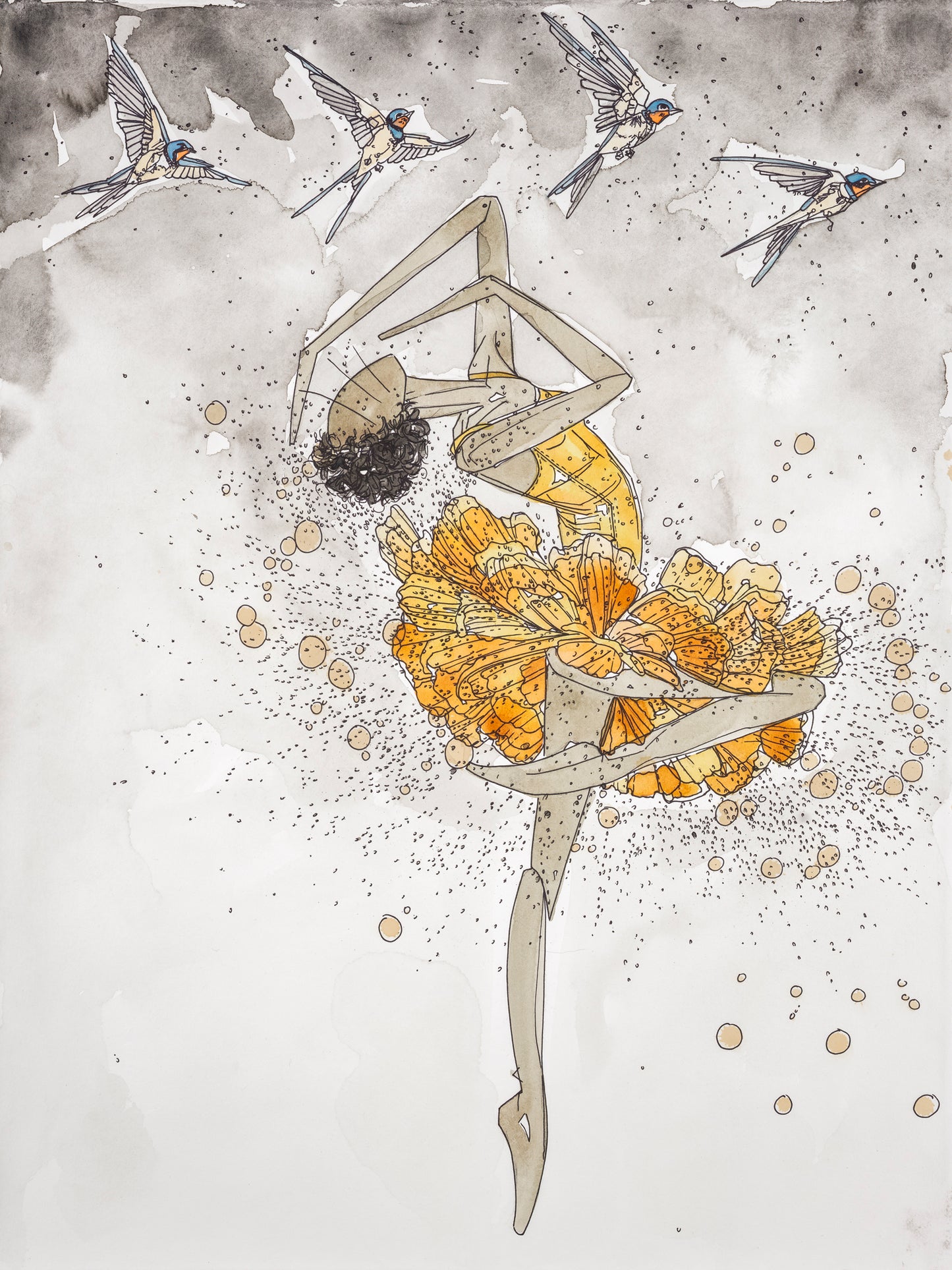 Marigold and Swallows