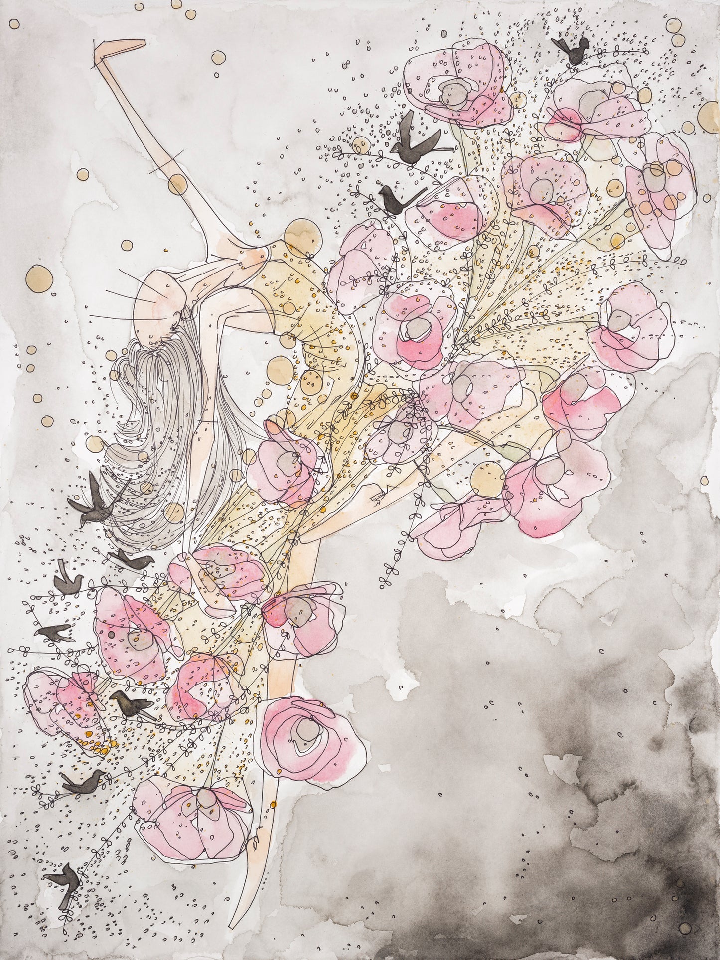 Poppies and Blackbirds
