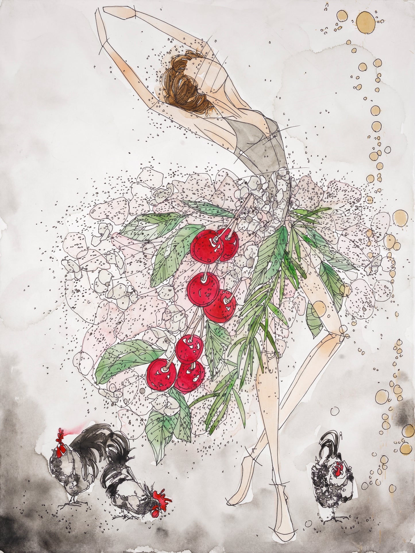 Cherry and Rooster *ORIGINAL*